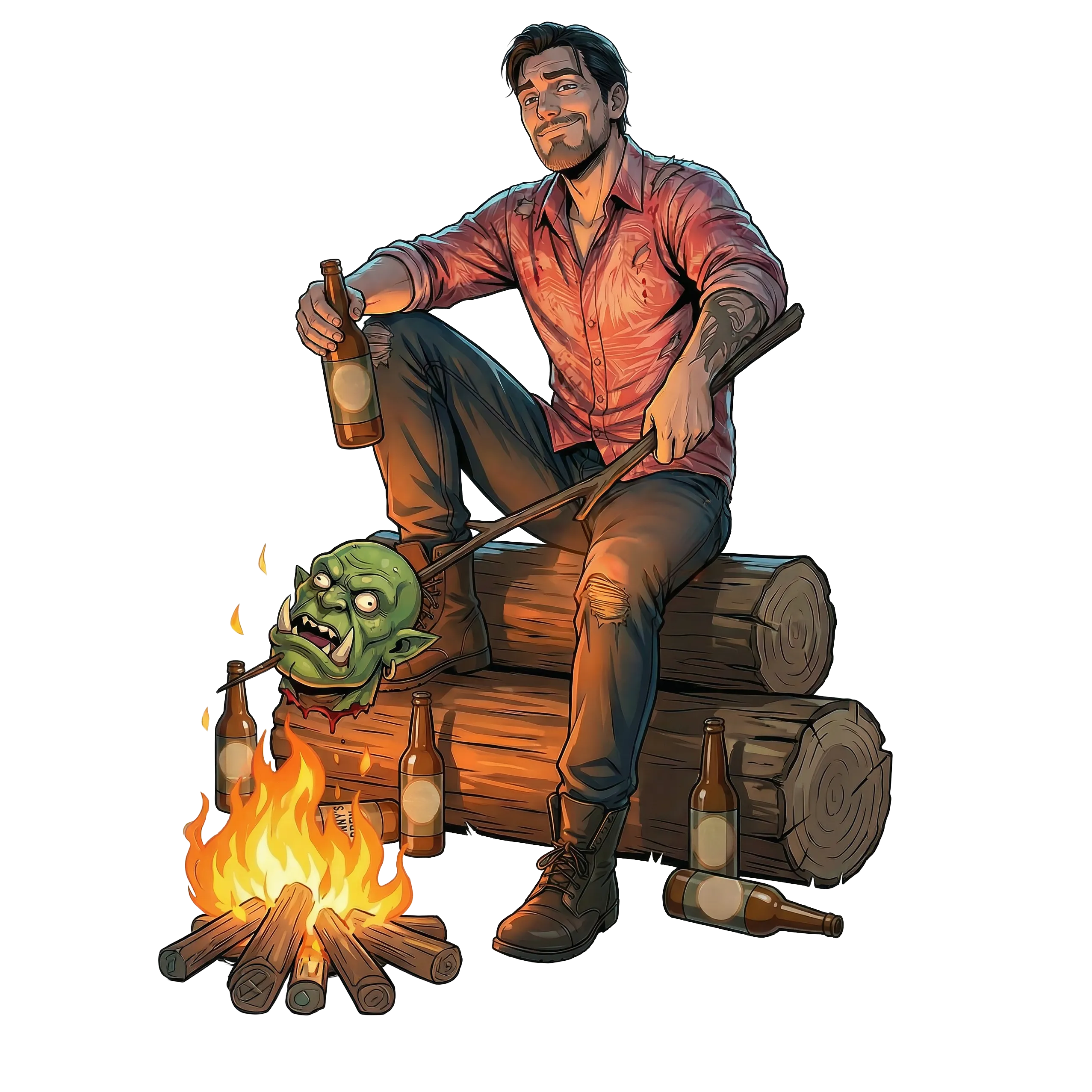 Jack Atlas at the campfire